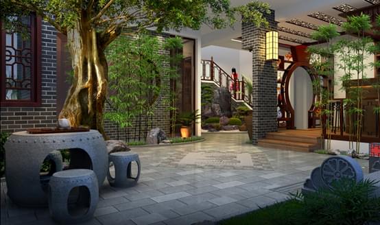 深圳景观设计之中式庭院